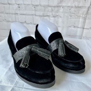 Jeffery Campbell Ledger Black Velvet Loafers SIze 7.5